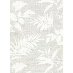 Chandler Grey Botanical Faux Grasscloth Vinyl Strippable Roll (Covers 60.8 sq. ft.)