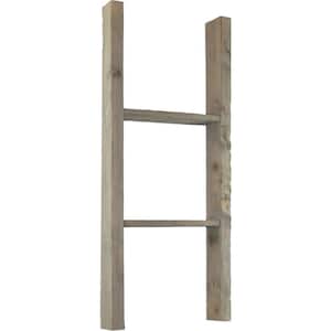 15 in. x 36 in. x 3 1/2 in. Barnwood Decor Collection Reclaimed Grey Vintage Farmhouse 2-Rung Ladder