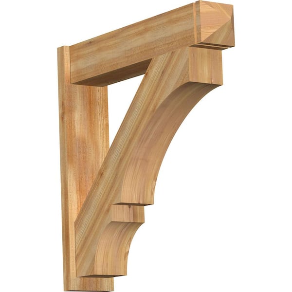 Ekena Millwork 8 in. x 38 in. x 38 in. Western Red Cedar Balboa Arts and Crafts Rough Sawn Outlooker