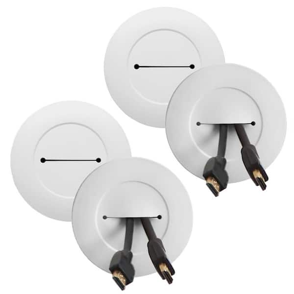 Wiremold Wiremold In Wall Low Voltage TV Pair of Grommet Kit with Mounting Brackets and Hole Saw, White (2 Pack)