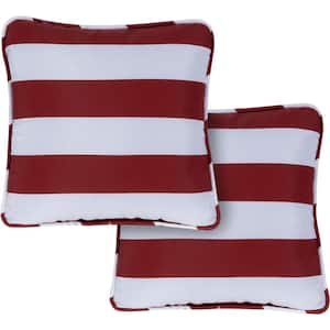 Red Indoor or Outdoor Throw Pillows (Set of 2)