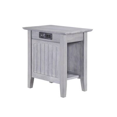 Nantucket Driftwood Chair Side Table with Charging Station
