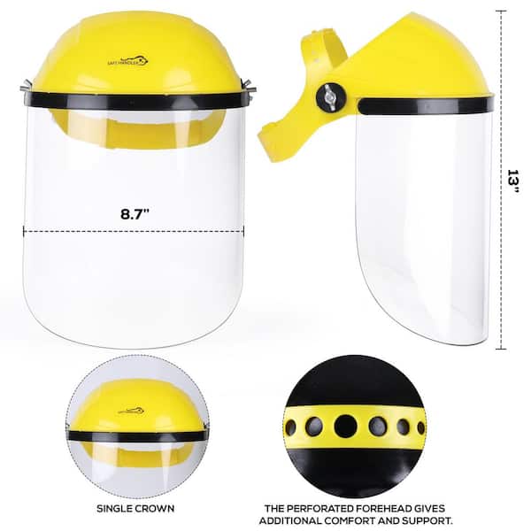 BISON LIFE Full Face Safety Face Shield with Clear Polycarbonate
