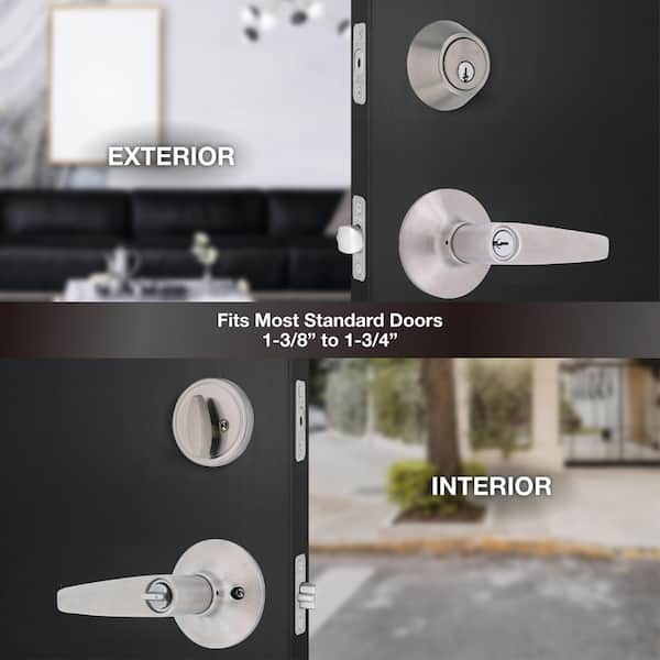 Defiant Olympic Stainless Steel Handle Combo Door Knob Set MG6L1