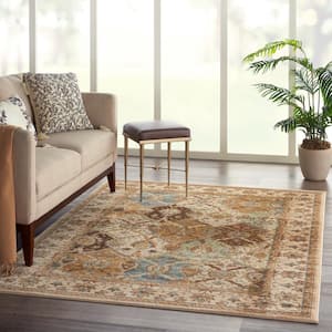 Modesto Reverie Beige 5 ft. x 7 ft. Persian Traditional Area Rug