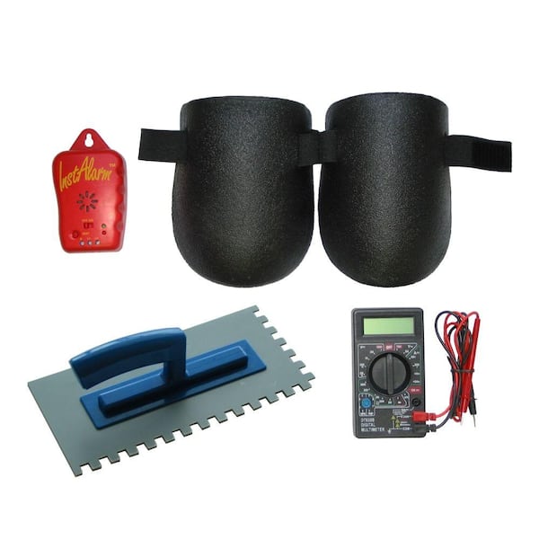 ThermoSoft Floor Heating System Installation Tool Kit with 3/8 in. x 3/8 in. Plastic Trowel, Multimeter, Monitor, Knee Pads
