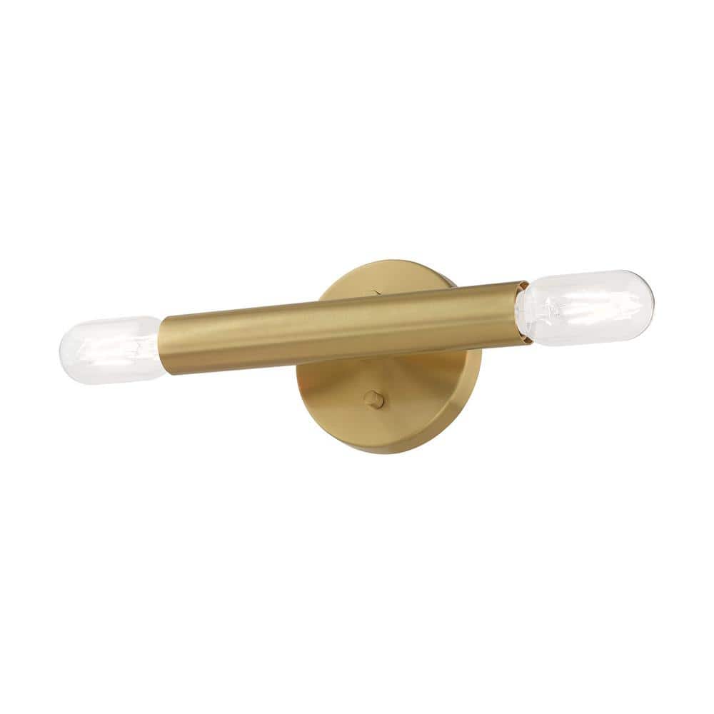Copenhagen Mid-Century Modern 2-Light Brass Sconce