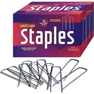 50 Count Galvanized Garden Stakes Landscape Staples and Fence Stake, Heavy-Duty and Anti Rust Galvanized