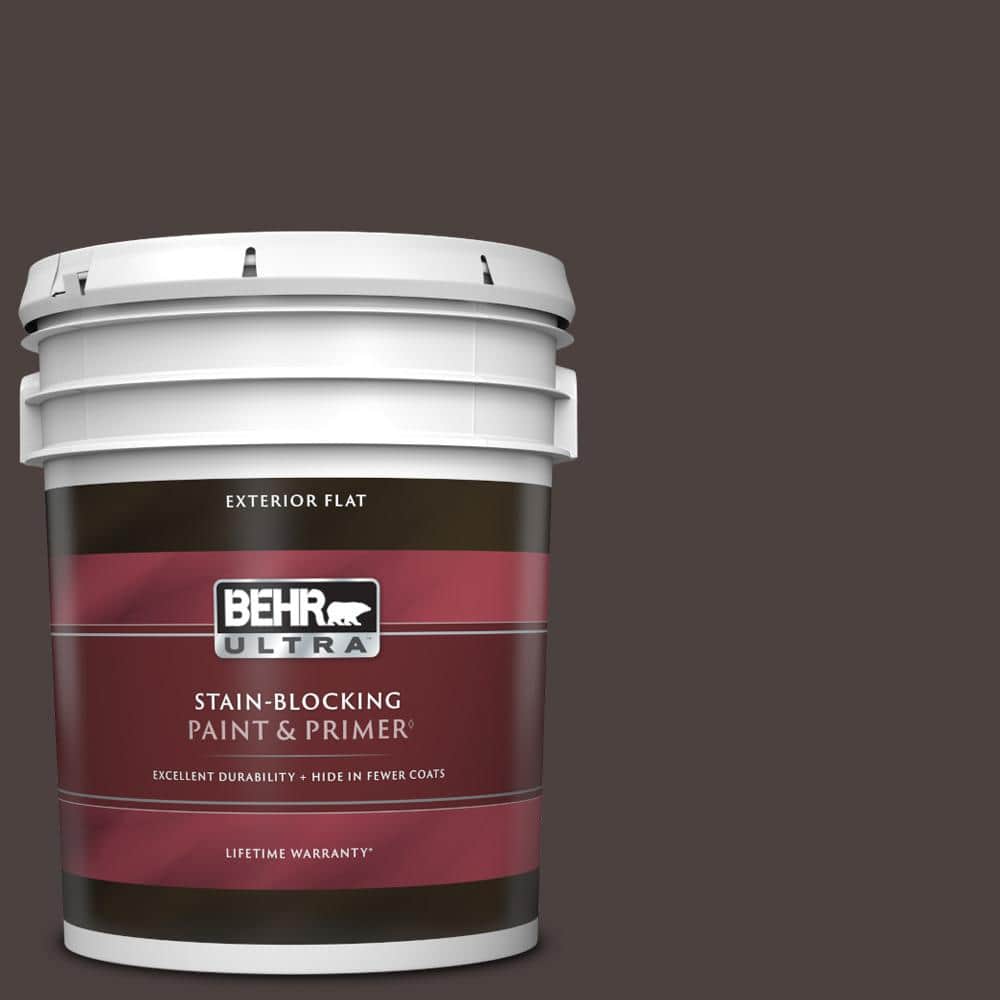 BEHR ULTRA 5 gal. PPU520 Sweet Molasses Flat Exterior Paint & Primer