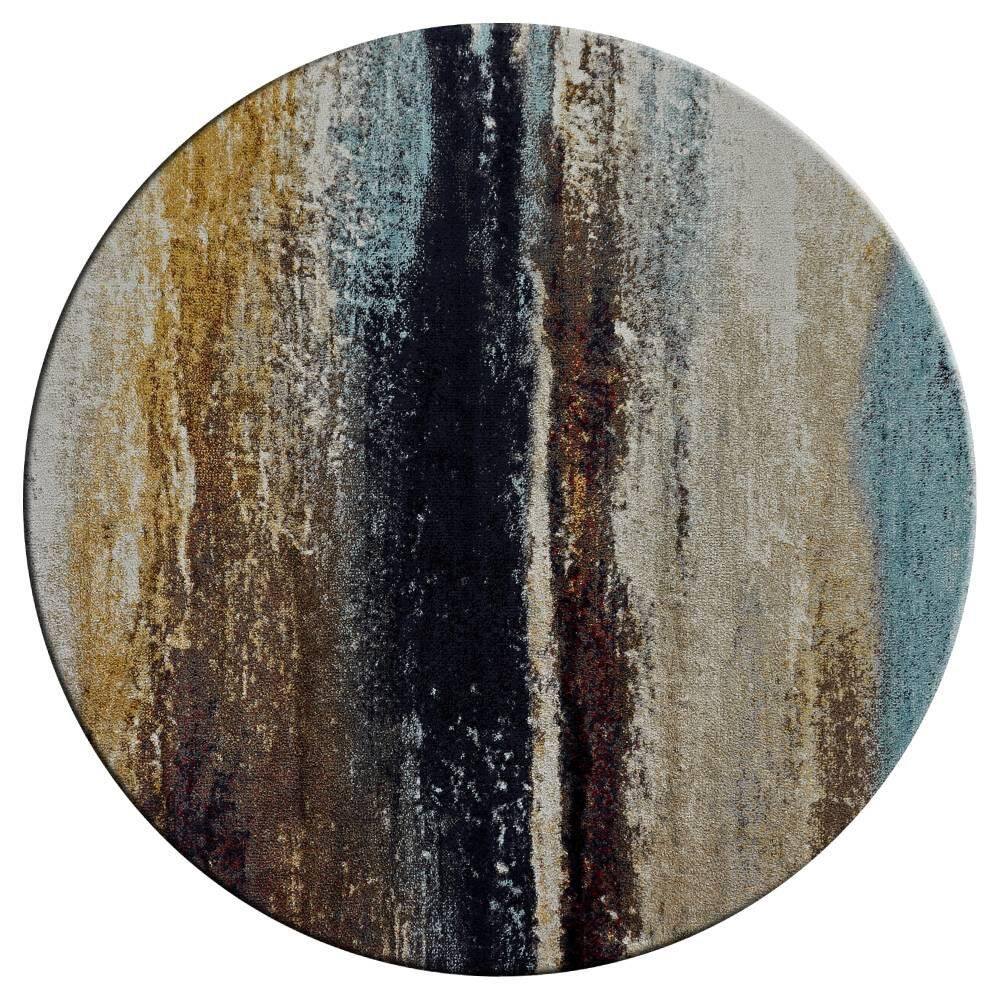 Solstice Multi-Colored 8 ft. Round Abstract Area Rug price history on PriceWatchPro