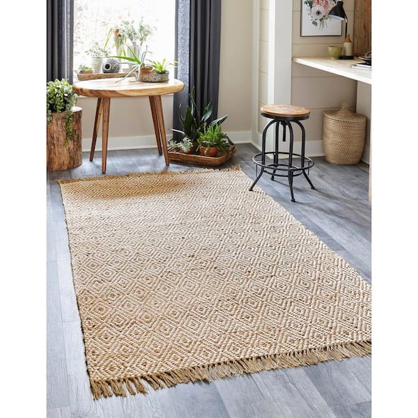 Chunky Jute Assam Natural 7' 1 x 10' 0 Area Rug