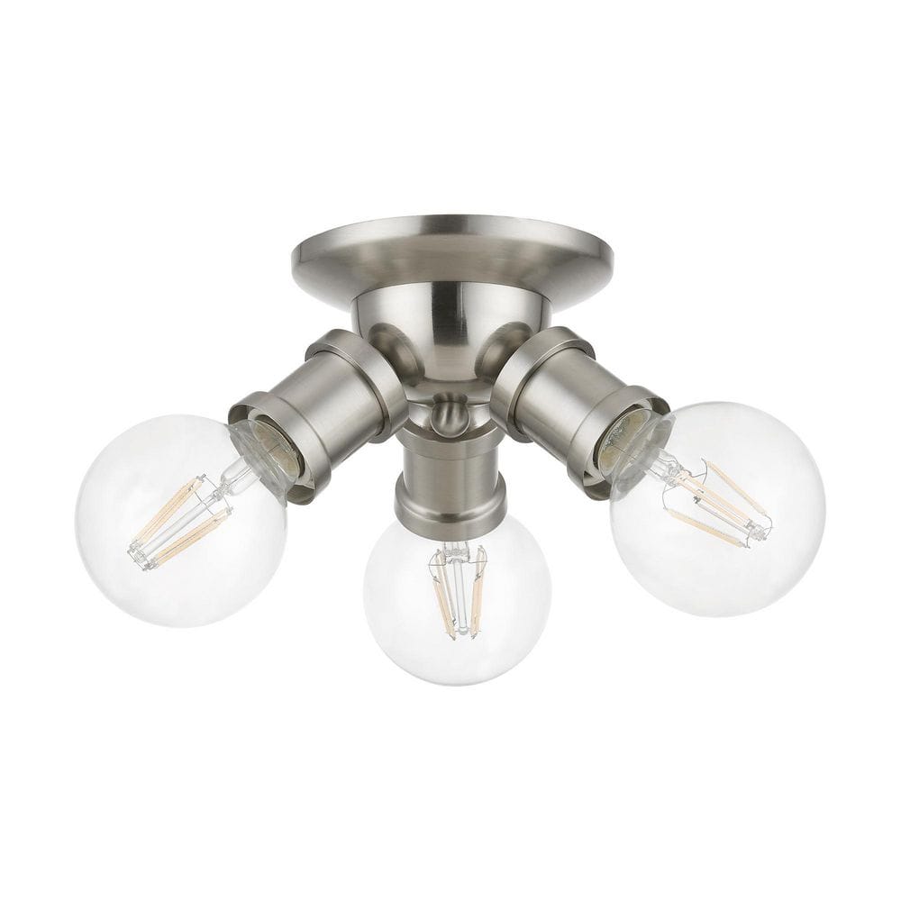 Lansdale 7" Brushed Nickel 3-Light Transitional Flush Mount