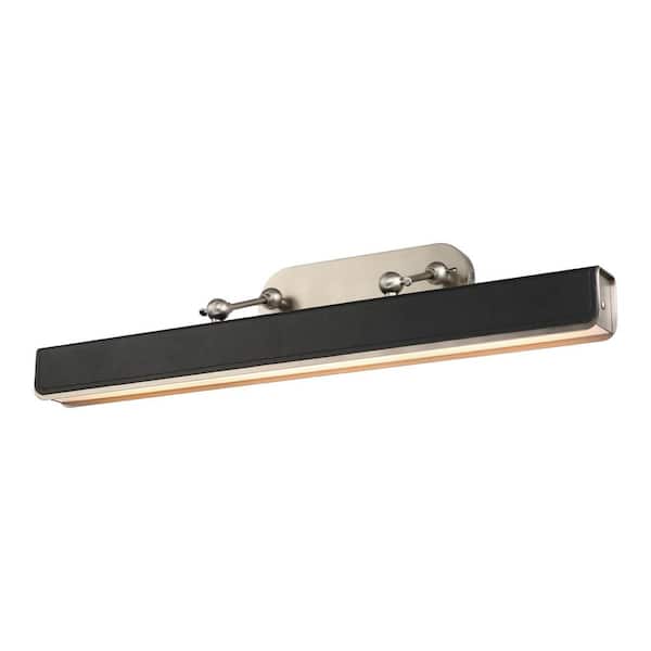 Valise Picture 32 in. 1 Light 32-Watt Aged Nickel/Tuxedo Leather Integrated LED Picture Light
