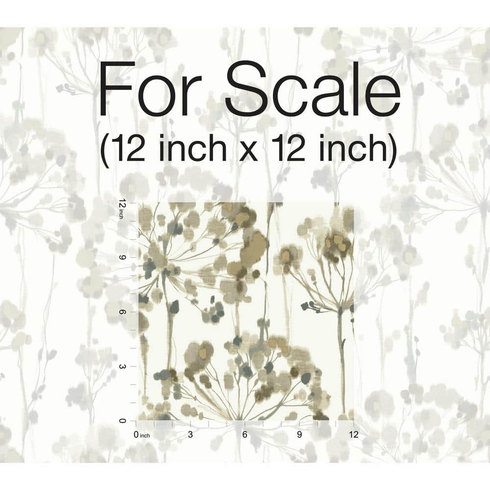 Neutral Floral Watercolor Peel and Stick Wallpaper