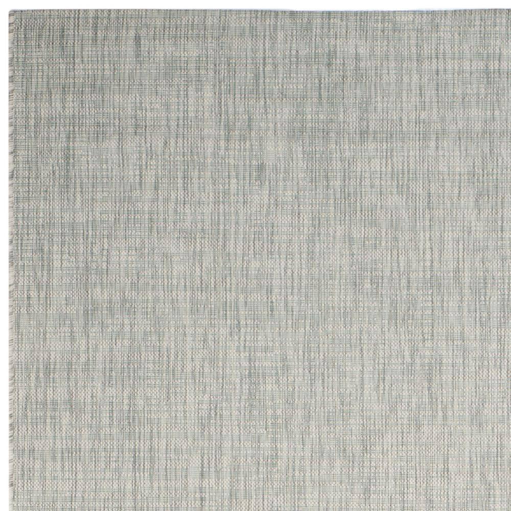 Modern Easy-Care 9' x 12' Gray and Turquoise Synthetic Area Rug