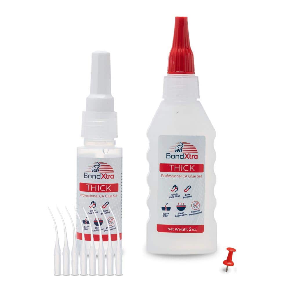 BX2 CA Glue Set 2 oz. Thick Viscosity, Premium Super Glue Kit, Clear (1 pac