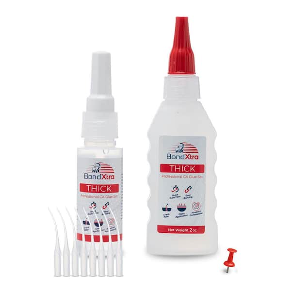 BX2 CA Glue Set 2 oz. Thick Viscosity, Premium Super Glue Kit, Clear (1 pack)