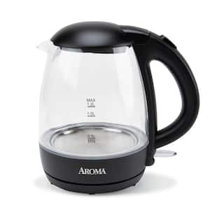 5-Cup Black Glass Corded Electric Kettle with Automatic Shut-Off