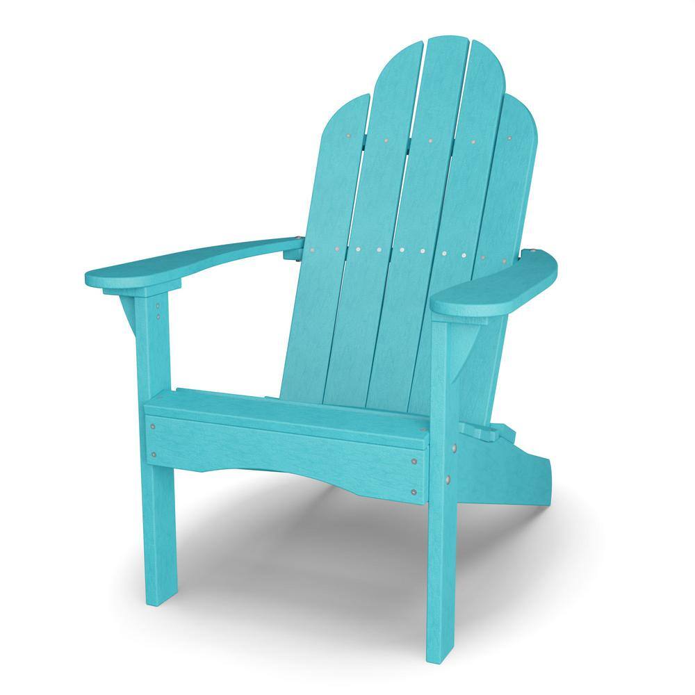 WILDRIDGE Classic Aruba Blue Plastic Outdoor Adirondack Chair LCC-214 ...