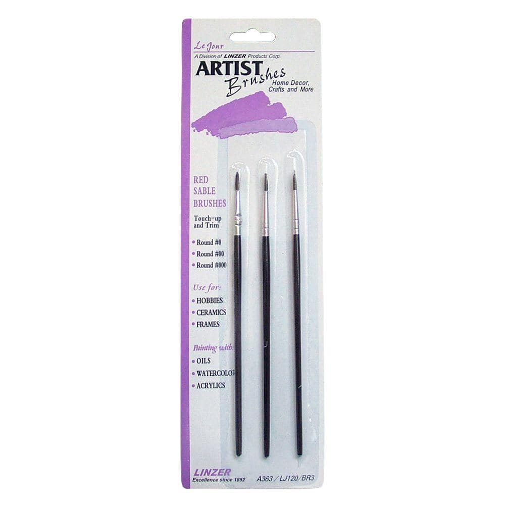 3pcs Detail Paint Brushes Nylon Miniature Painting Brush(000#,00