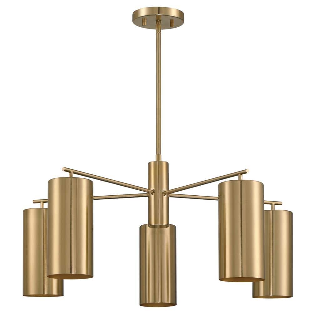 Noble Brass 5-Light Adjustable Metal Chandelier