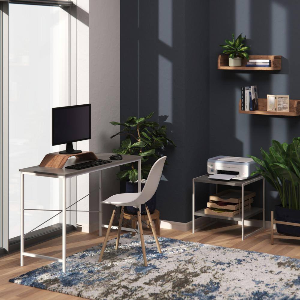 Modern Smoky Taupe Wood Writing Desk 43''