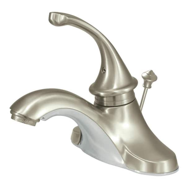 Kingston Brass Georgian 4 in. Centerset Single-Handle Bathroom Faucet with Plastic Pop-Up in Brushed Nickel