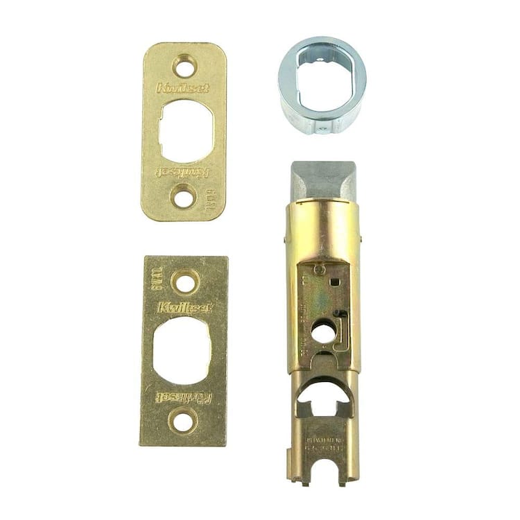 Kwikset 6 Way Adjustable Plain Latch in Polished Brass