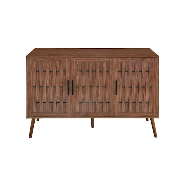 47 in. W x 15 in. D x 33 in. H Ready to Assemble Walnut-Color Accent Storage Cabinet with 3 Door