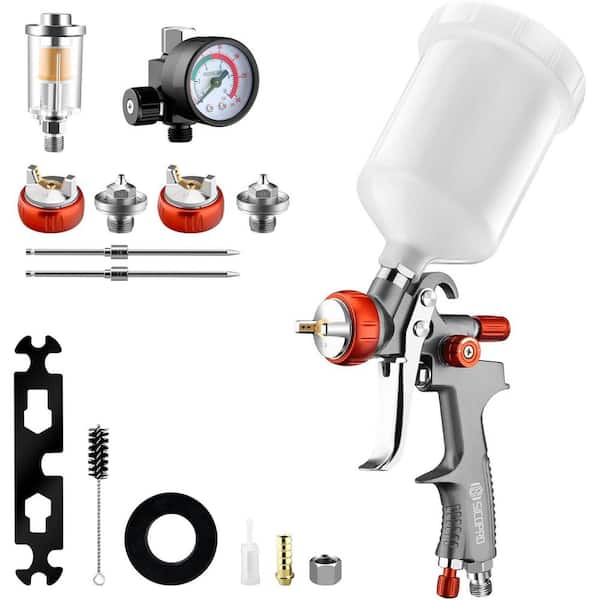 Air Paint Sprayer Handheld Striper Gun with 1.3/1.5/1. 7 mm Nozzles for Cars and House Painting