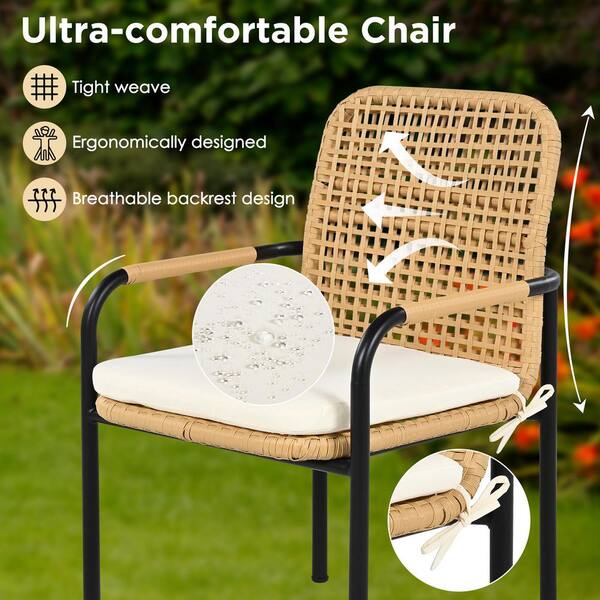 Tenleaf 7-Piece Wicker & Metal Outdoor Dining Set with Beige