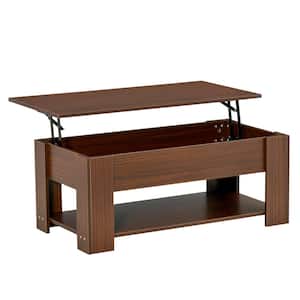 Lift Top 39 in. Brown Rectangle Wood Coffee Table with Storage