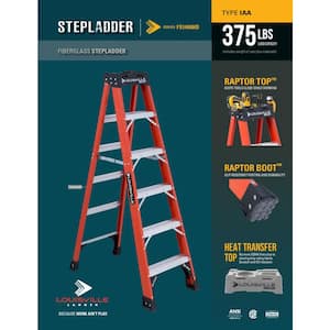 4 ft. Fiberglass Step Ladder with 375 lbs. Load Capacity Type IAA Duty Rating