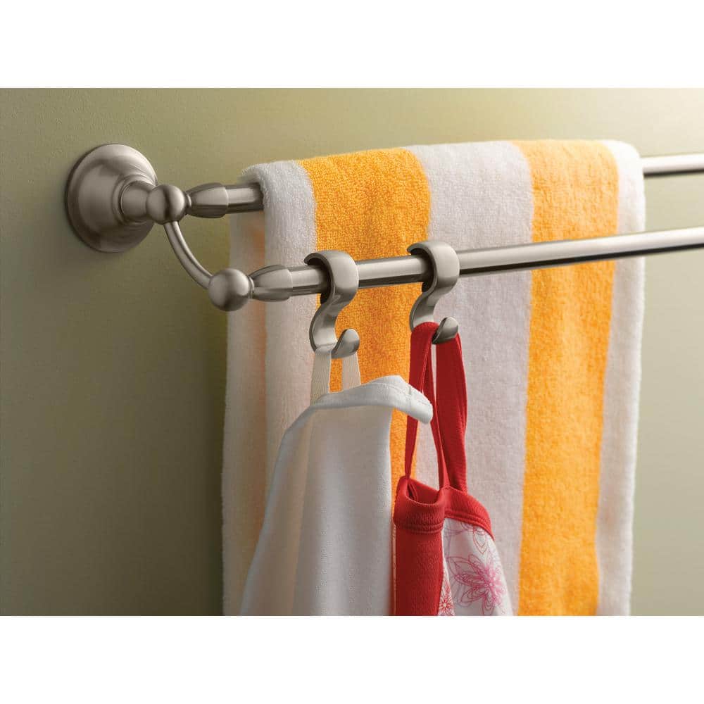 Brushed Nickel 24-Inch Double Wall Mounted Towel Bar