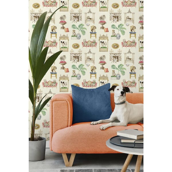 Best in Show Dog Gardenia Vinyl Peel and Stick Wallpaper Roll ( Covers 30.75 sq. ft. )