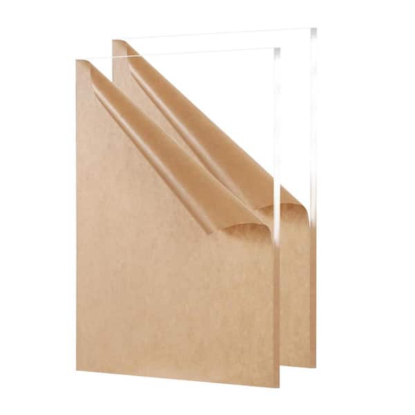 3 ft. x 3 ft. Clear Acrylic Cut Plexiglass Durable, Cuttable, Water Resistant, Weatherproof, Multipurpose Sheet（2-pack）