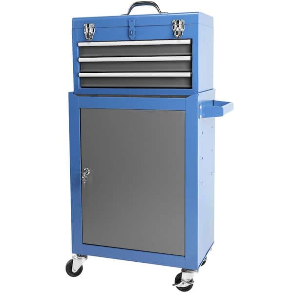 11.02 11in Detachable 3 Drawer Tool Chest with Large Storage Cabinet and Adjustable Shelf