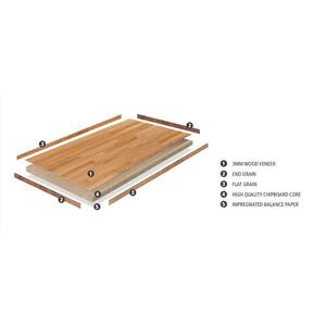 8 ft. L x 25 in. D Finished Engineered Walnut Butcher Block Countertop