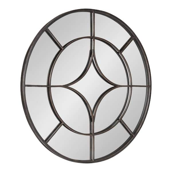 Kate and Laurel Medium Round Black Classic Mirror (30 in. H x 30 in. W)