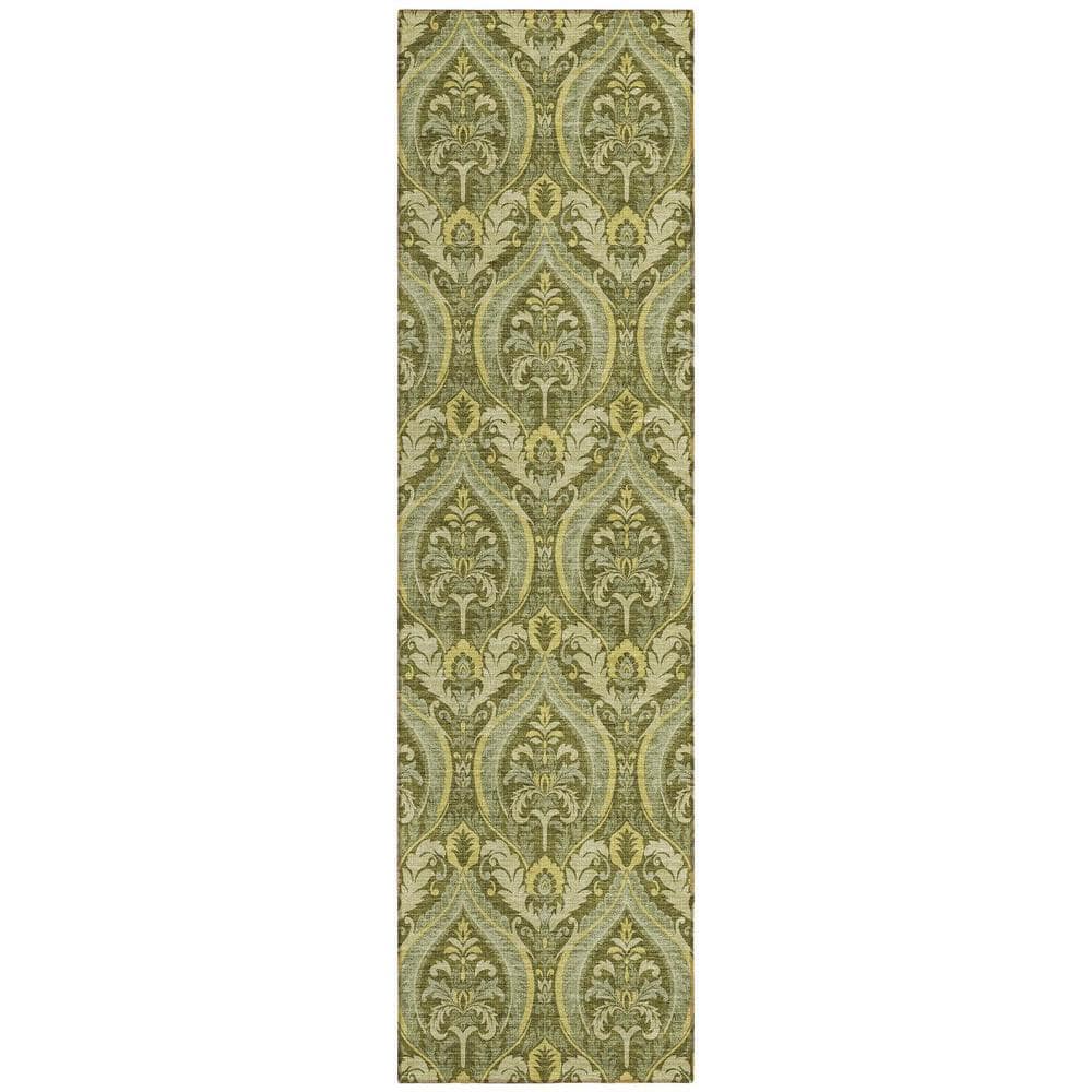 Green 2 ft. x 8 ft. Woven Trellis Runner Indoor/Outdoor Area Rug price history on PriceWatchPro