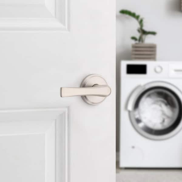 Katella Satin Nickel Passage Hall/Closet Door Handle with Microban