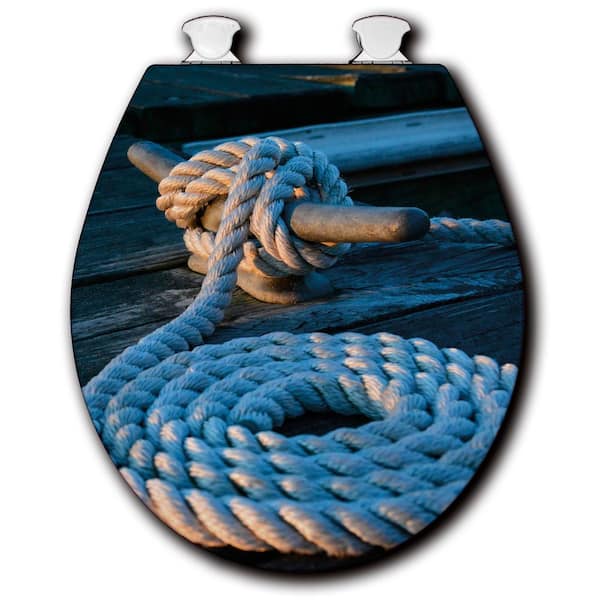 Unbranded Rope Round Closed Front Toilet Seat in White