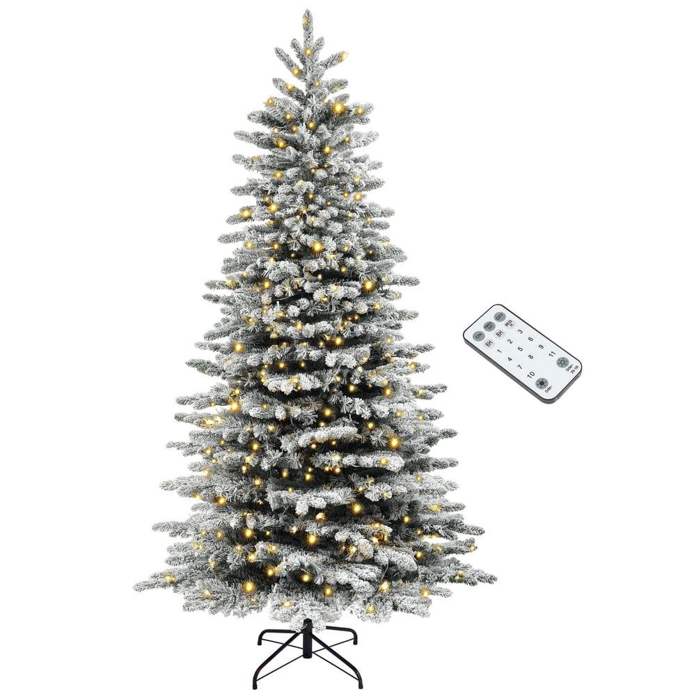 6.5 ft. Pre-Lit Mountain Pine Artificial Christmas Tree, Snow Flocked Christmas Tree, Realistic Hinged Xmas Tree price history on PriceWatchPro