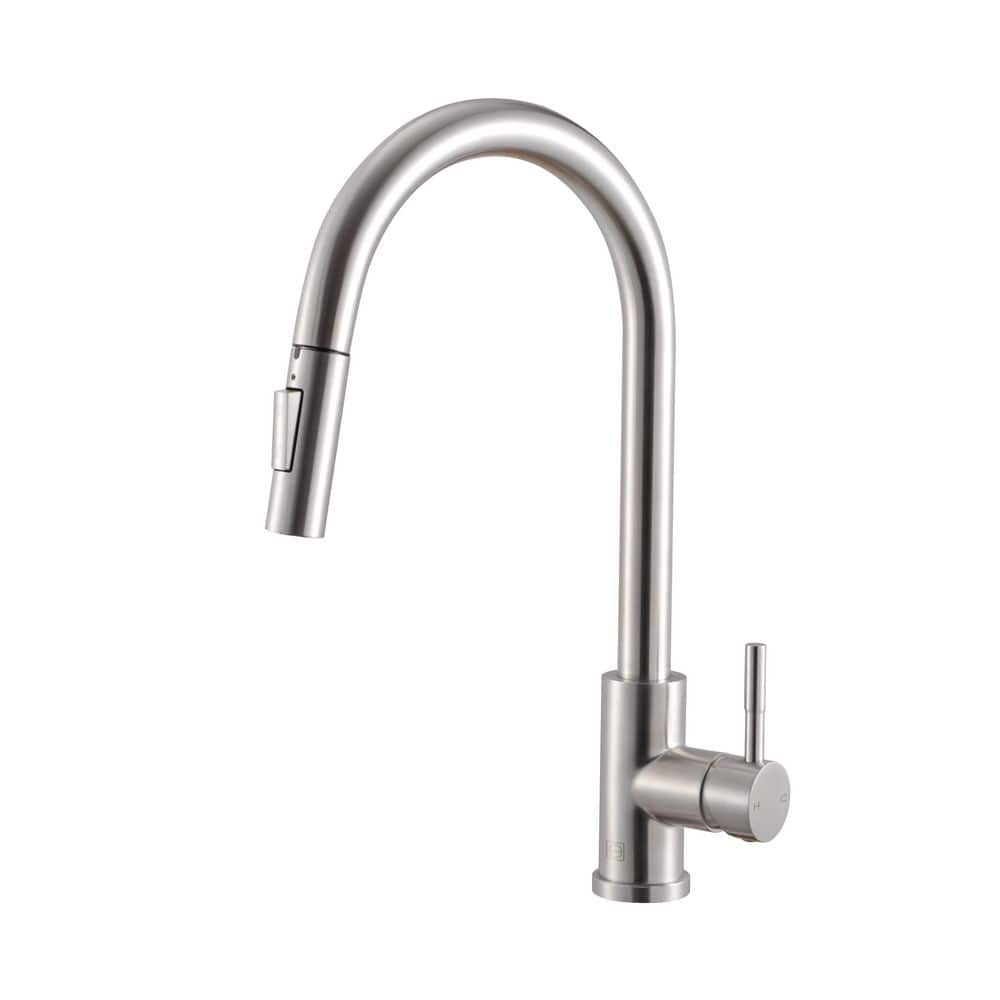 Timeless Home Brushed Nickel 16 in. Single Handle Pull Down Sprayer Kitchen