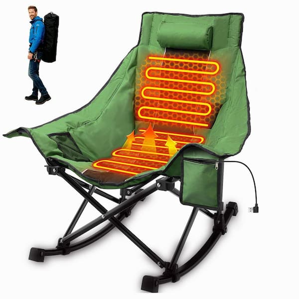 SEEUTEK Oversized Heated Camping Chair-XL Rocking Chair with 3