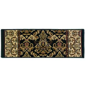 Kurdamir Elegante Black 9 in. x 26 in. Stair Tread Cover