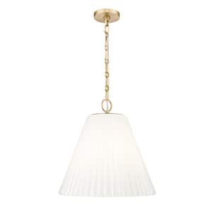 Alaric 60-Watt 3-Light Modern Gold Pendant-Light with White Glass shade, no bulbs included