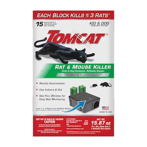 Rat and Mouse Killer Child and Dog Resistant Refillable Station, 1 Station with 15 Baits