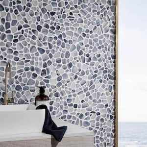 Hydra Blue 11.81 in. x 11.81 in. Frosted Glass Wall Mosaic Tile (0.96 sq. ft./Each)