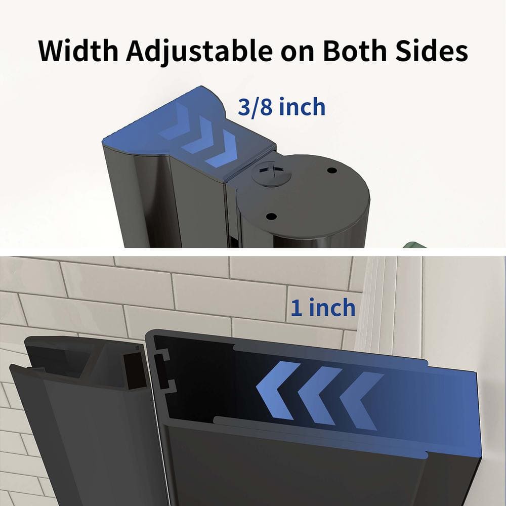 Matte Black Frameless Pivot Shower Door with Clear Glass, 32" x 72"